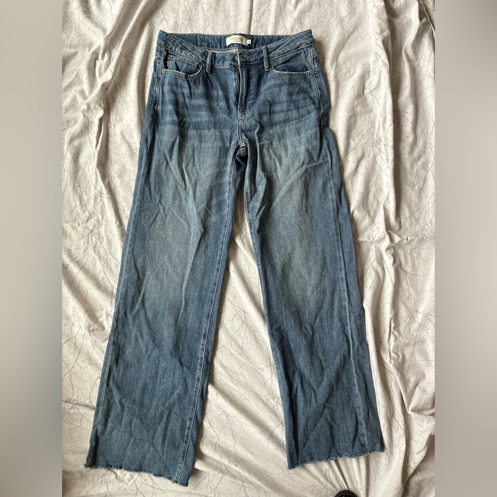 Hidden Los Angeles High Rise Wide Leg Raw Hem Jeans